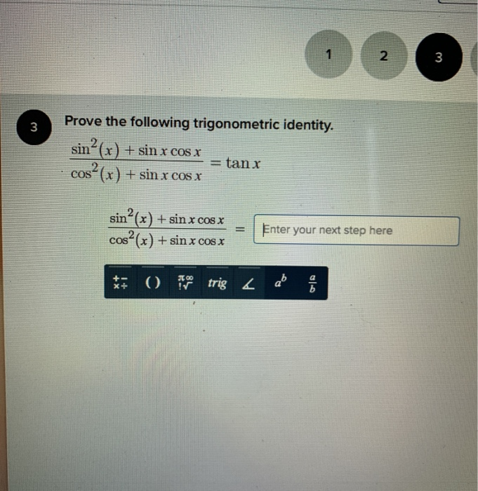 Solved Prove The Following Trigonometric Identity Chegg