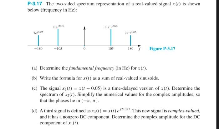 Solved P The Two Sided Spectrum Representation Of A Chegg