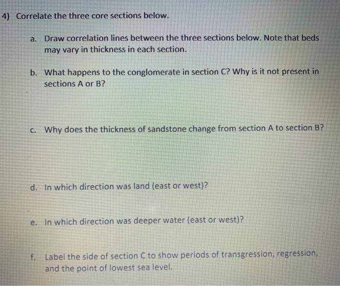 Solved Correlate The Three Core Sections Below A Draw Chegg