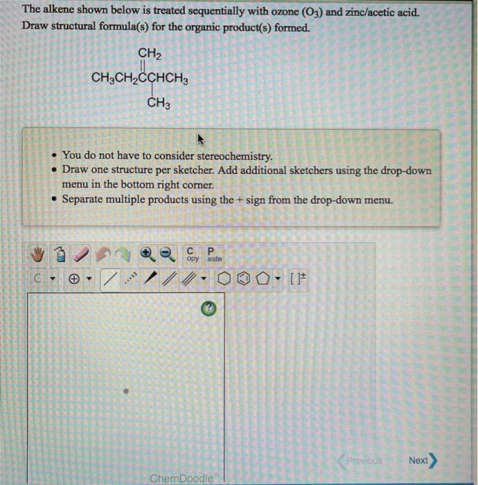 Solved The Alkene Shown Below Is Treated Sequentially With Chegg