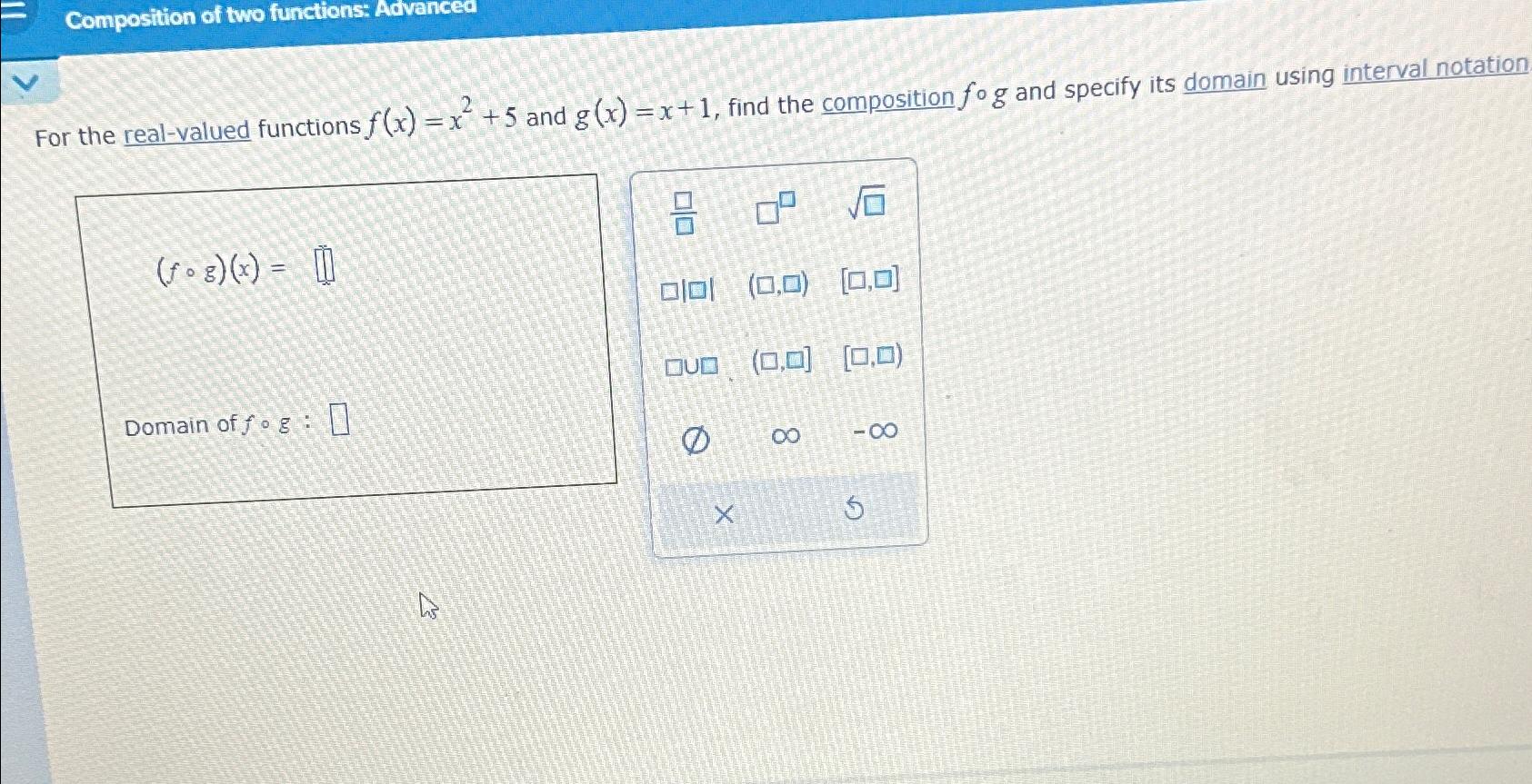 Solved Composition Of Two Functions Advancedfor The Chegg