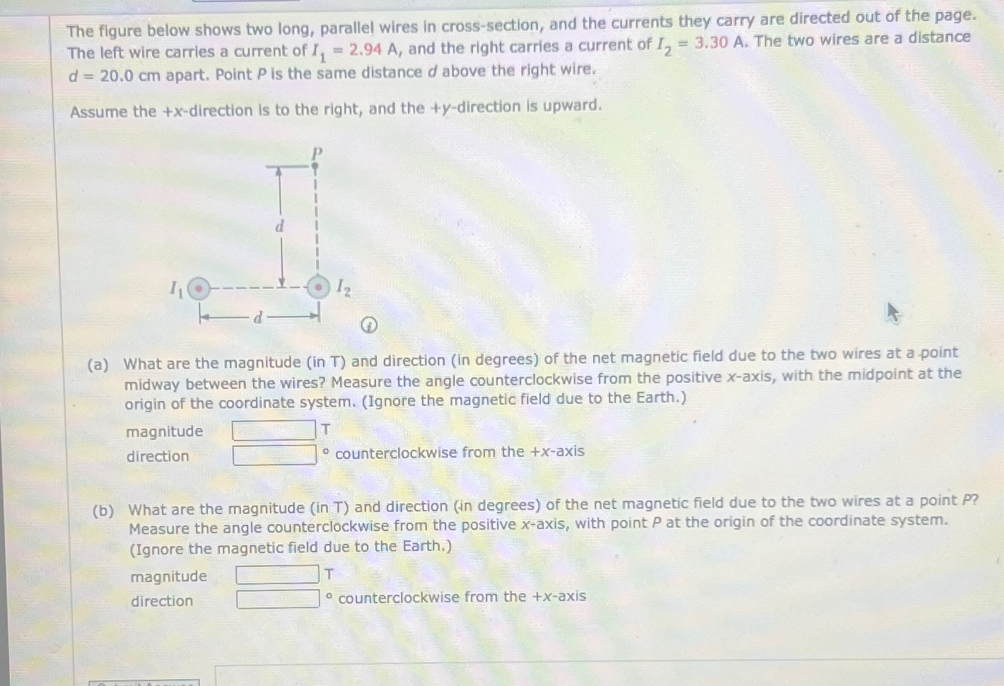 Solved The Figure Below Shows Two Long Parallel Wires In Chegg