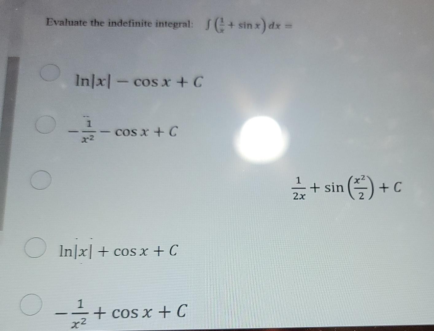 Solved Evaluate The Indefinite Integral Sin X Dx In X Chegg