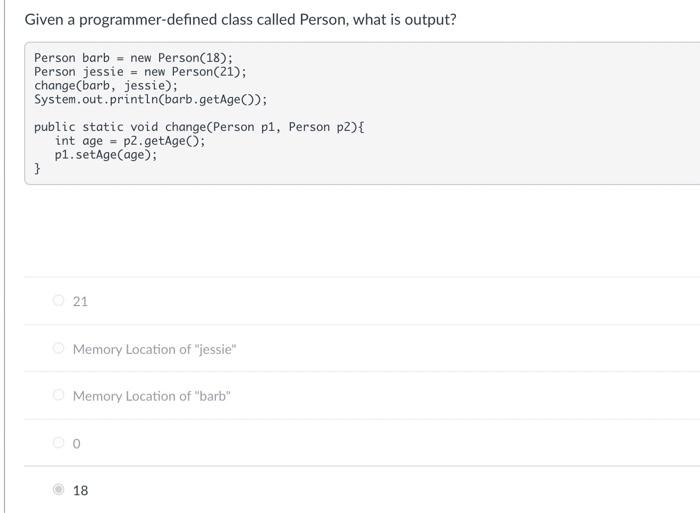 Solved Given A Programmer Defined Class Called Person What Chegg