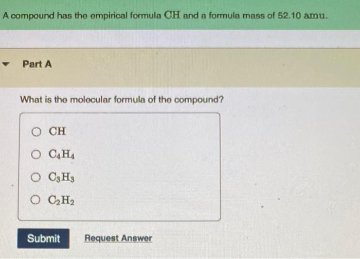 Solved A Compound Has The Empirical Formula CH And A Formula Chegg