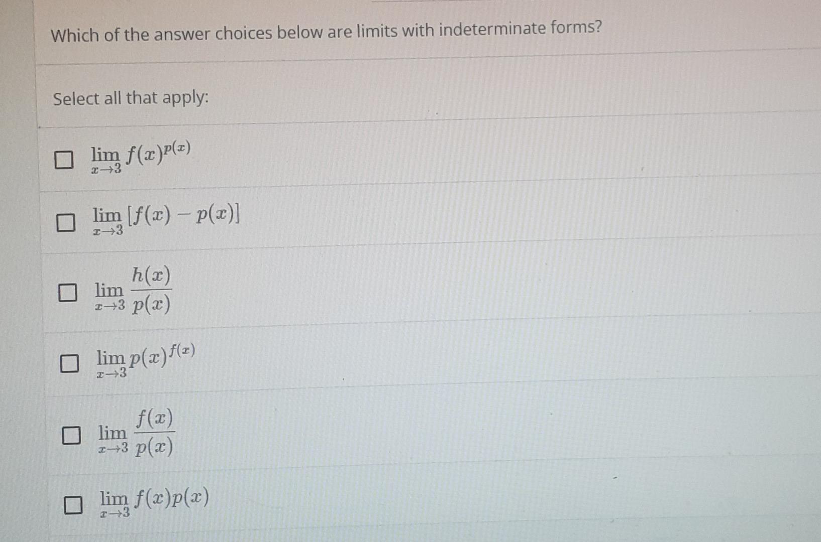 Solved Suppose That The Following Functions All Have The Chegg