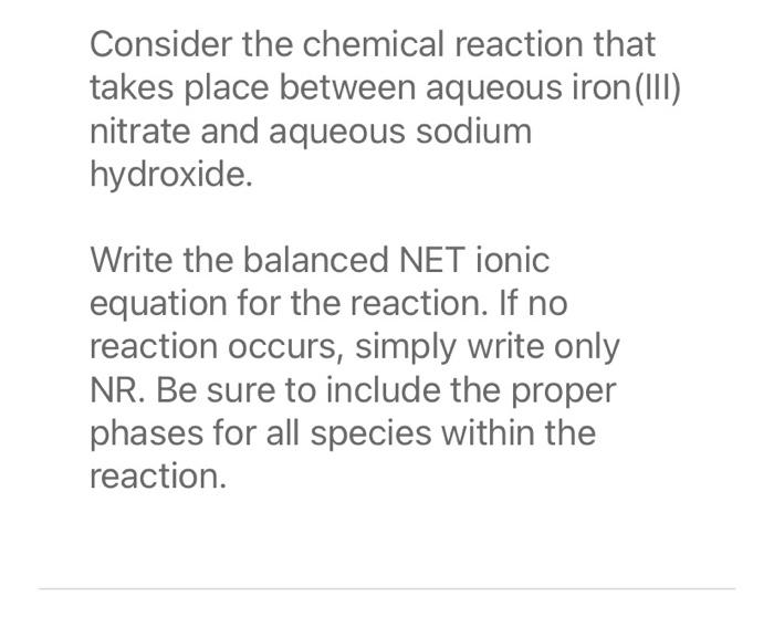 Solved Consider The Chemical Reaction That Takes Place Chegg