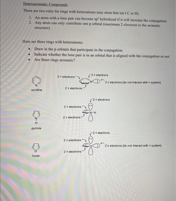 Solved Heteroaromatic Compounds There Are Two Rules For Chegg