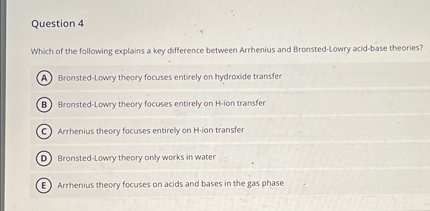 Solved Question Which Of The Following Explains A Key Chegg