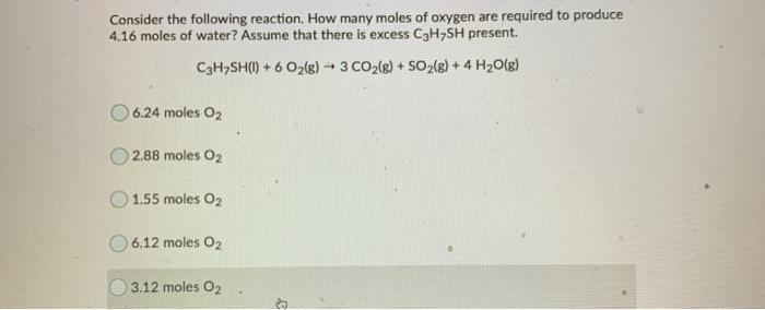 Solved Consider The Following Reaction How Many Moles Of Chegg