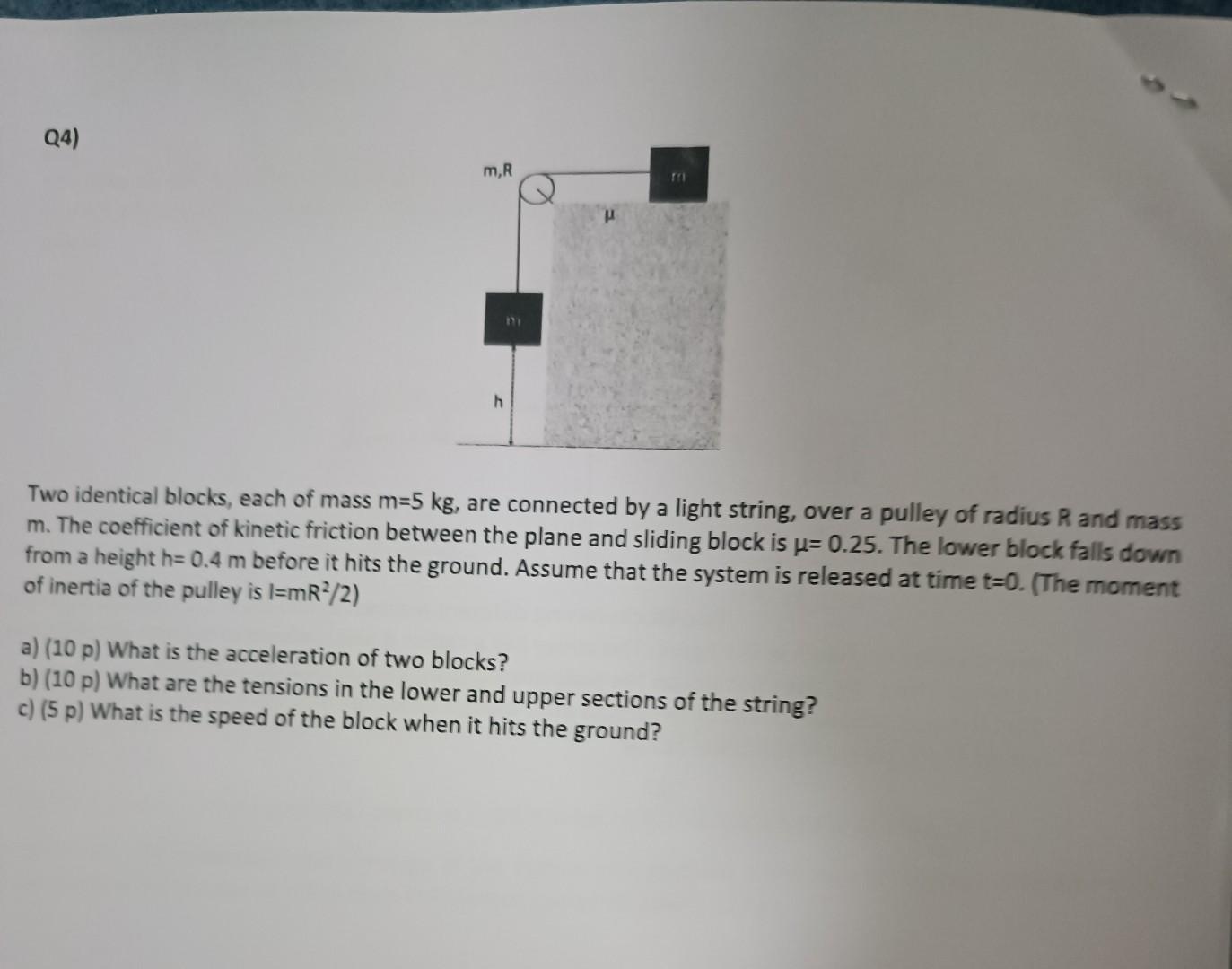 Solved Two Identical Blocks Each Of Mass M Kg Are Chegg