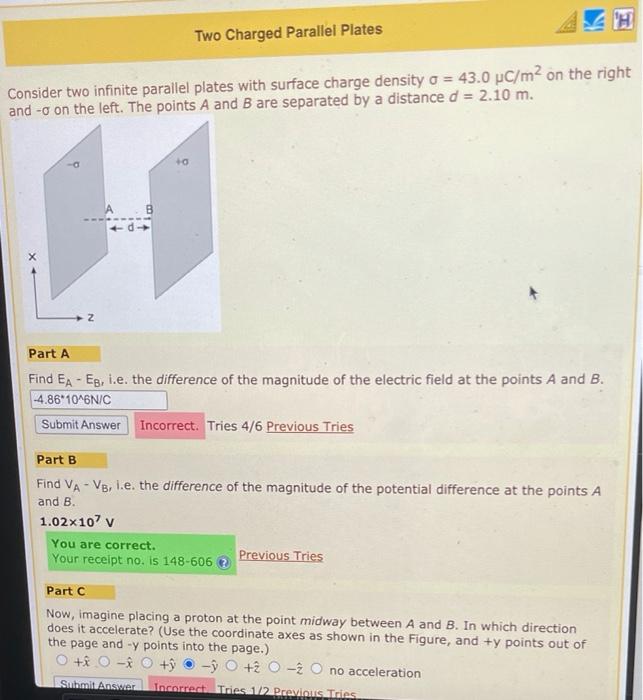 Solved TH Two Charged Parallel Plates Consider Two Infinite Chegg