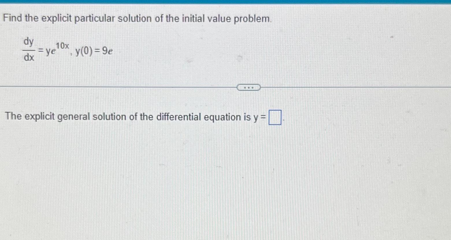 Solved Find The Explicit Particular Solution Of The Initial Chegg