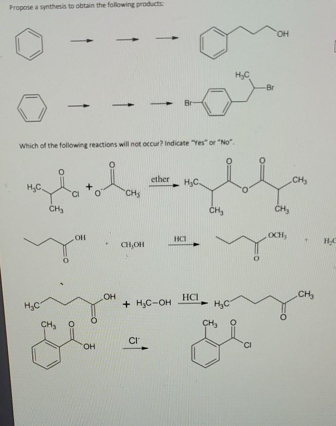 Solved Propose A Synthesis To Obtain The Following Products Chegg