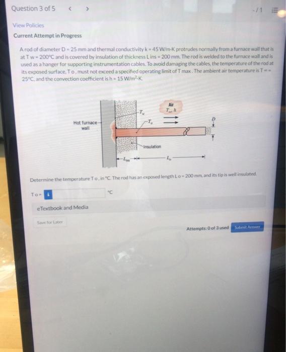 Solved Question 3 Of 5 View Policies Current Attempt In Chegg