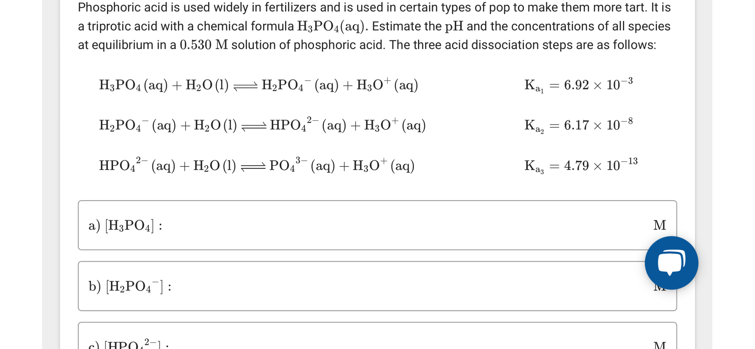 Solved Phosphoric Acid Is Used Widely In Fertilizers And Is Chegg