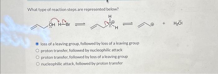 Solved What Type Of Reaction Steps Are Represented Below H Chegg