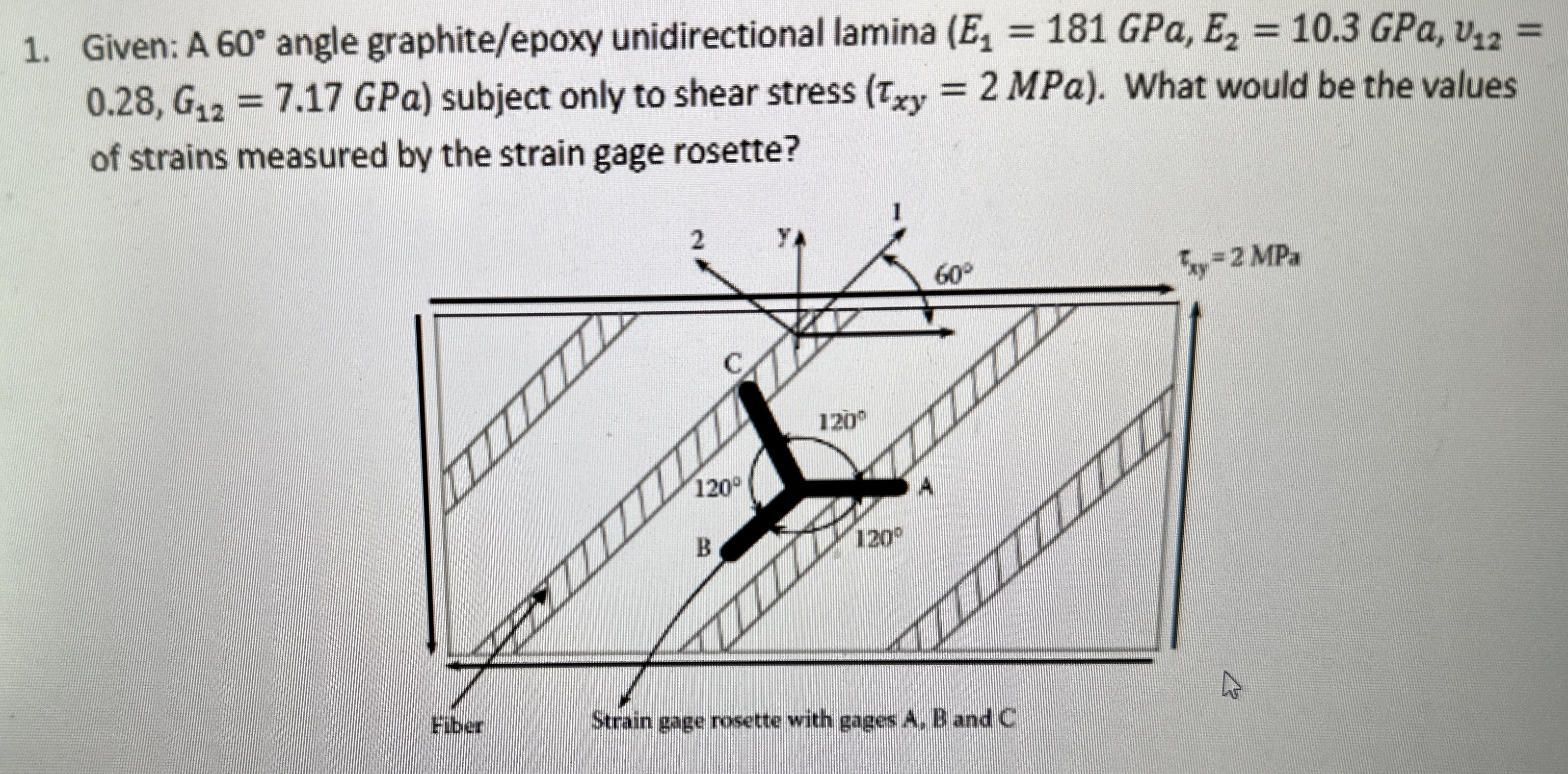 Given A60 Angle Graphite Epoxy Unidirectional Chegg