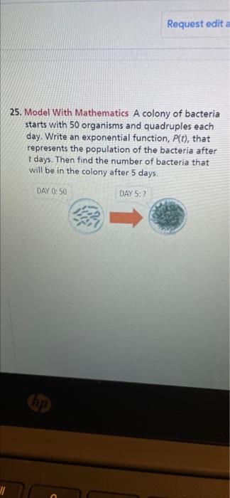 Solved Request Edit A Model With Mathematics A Colony Of Chegg