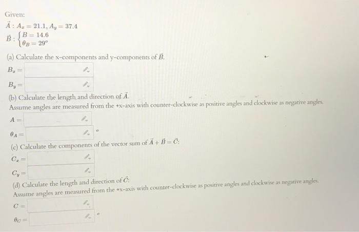 Solved Given A Ax Ay B B B A Calculate Chegg