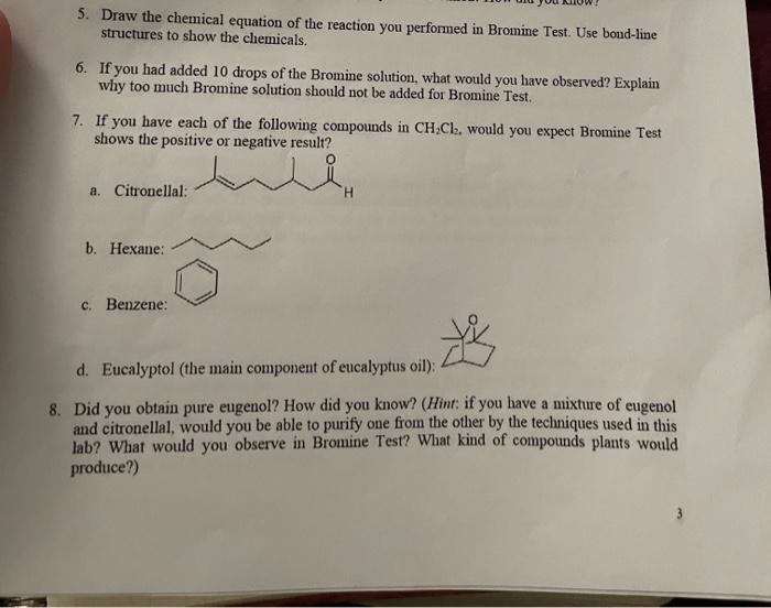 Solved Draw The Chemical Equation Of The Reaction You Chegg