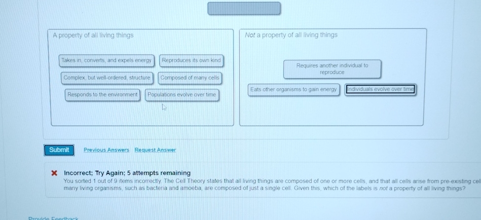 Solved A Property Of All Living ThingsNot A Property Of All Chegg