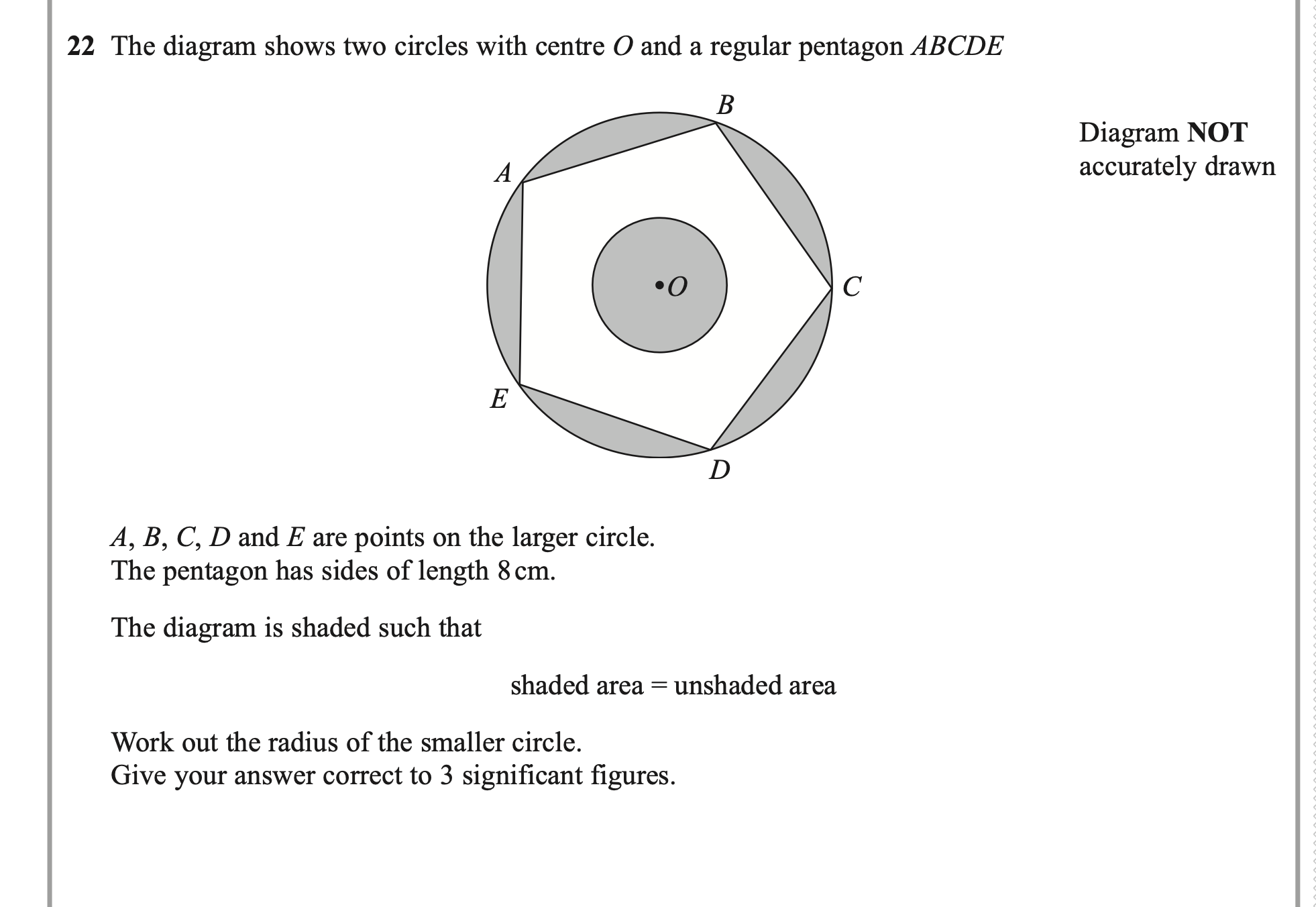 Solved 22 The Diagram Shows Two Circles With Centre O And Chegg