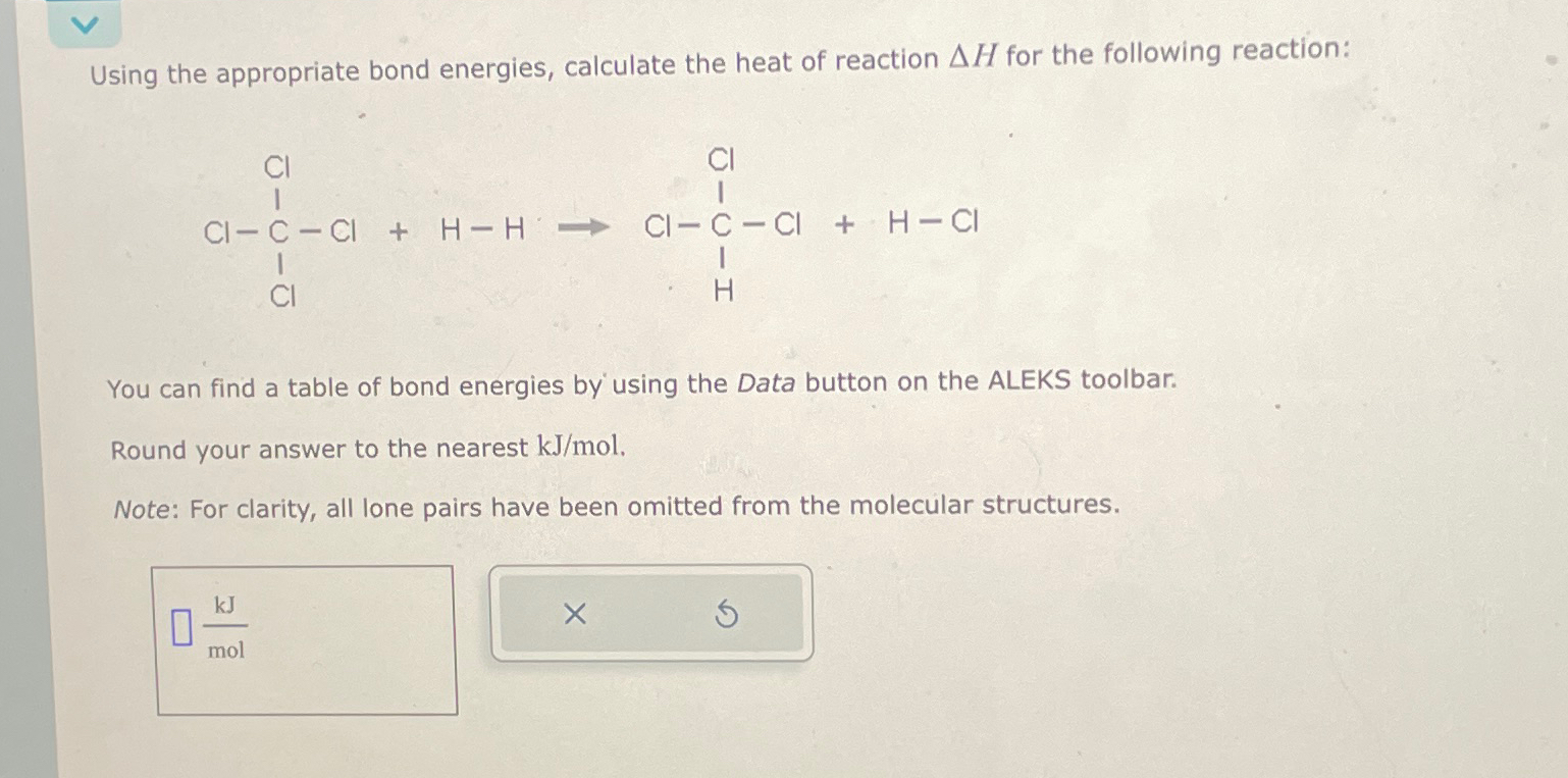 Solved Using The Appropriate Bond Energies Calculate The Chegg