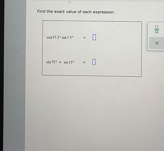 Solved Find The Exact Value Of Each Expression Cos Chegg