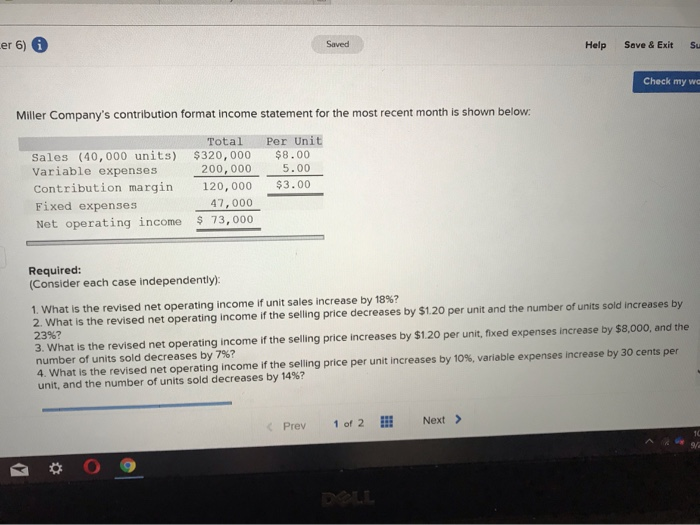 Solved Er Saved Help Save Exit Su Check My Wa Miller Chegg
