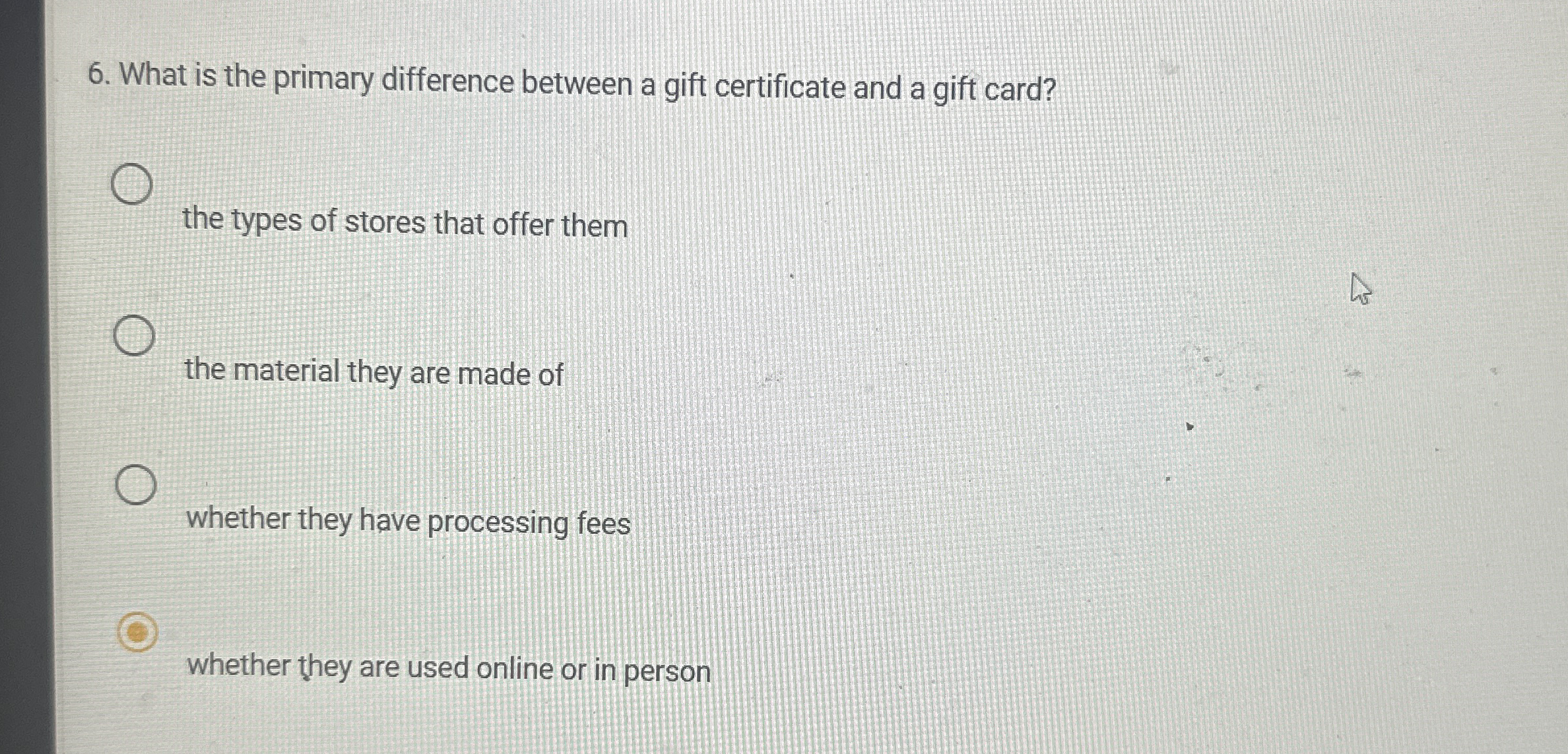 Solved What Is The Primary Difference Between A Gift Chegg