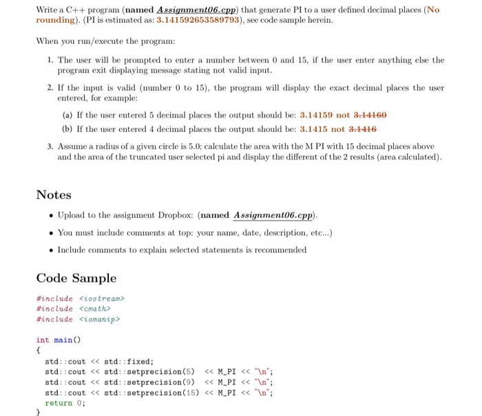 Solved Write C Program Named Assignment Cpp Generate Pi User