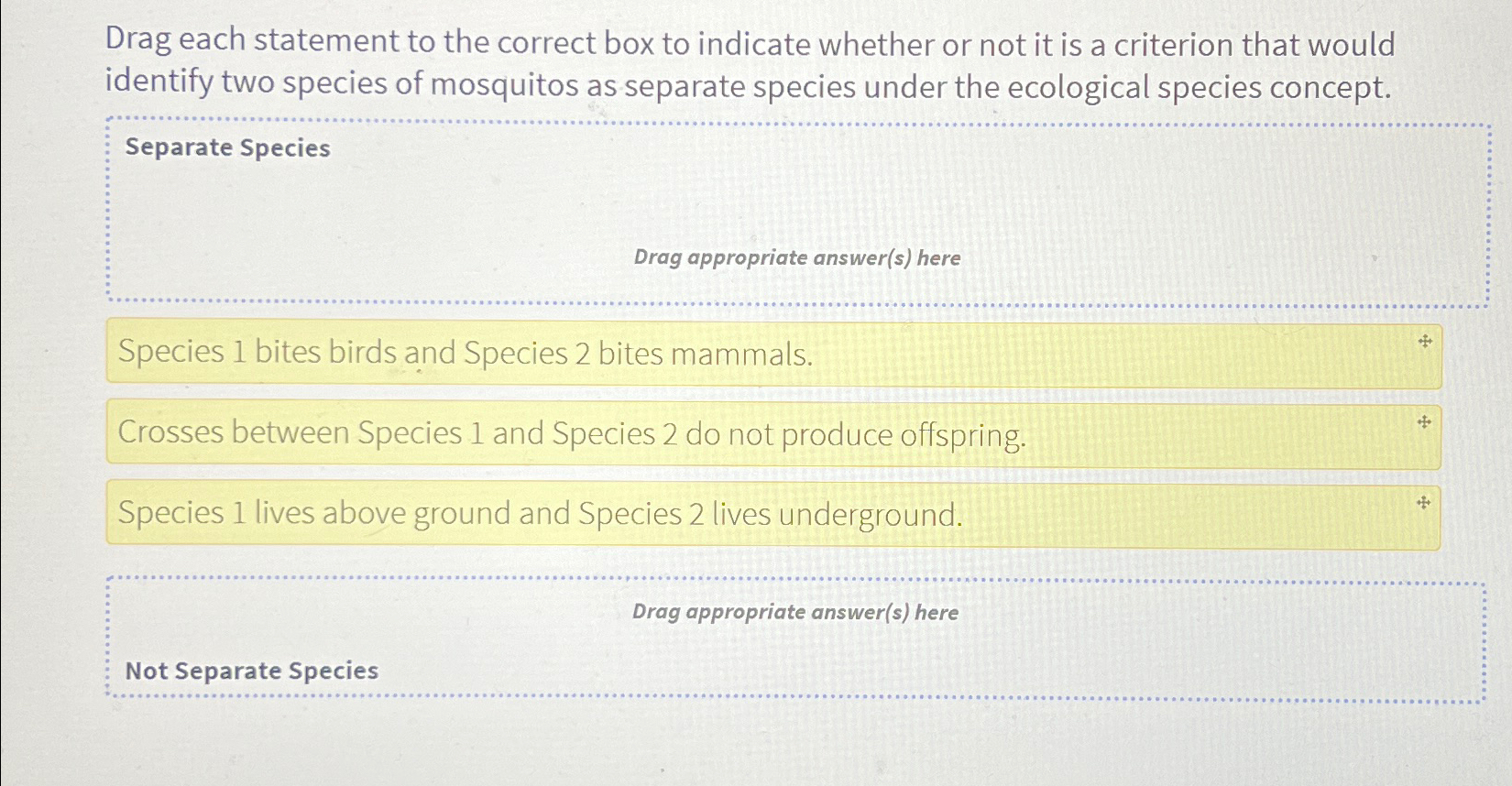 Solved Drag Each Statement To The Correct Box To Indicate Chegg