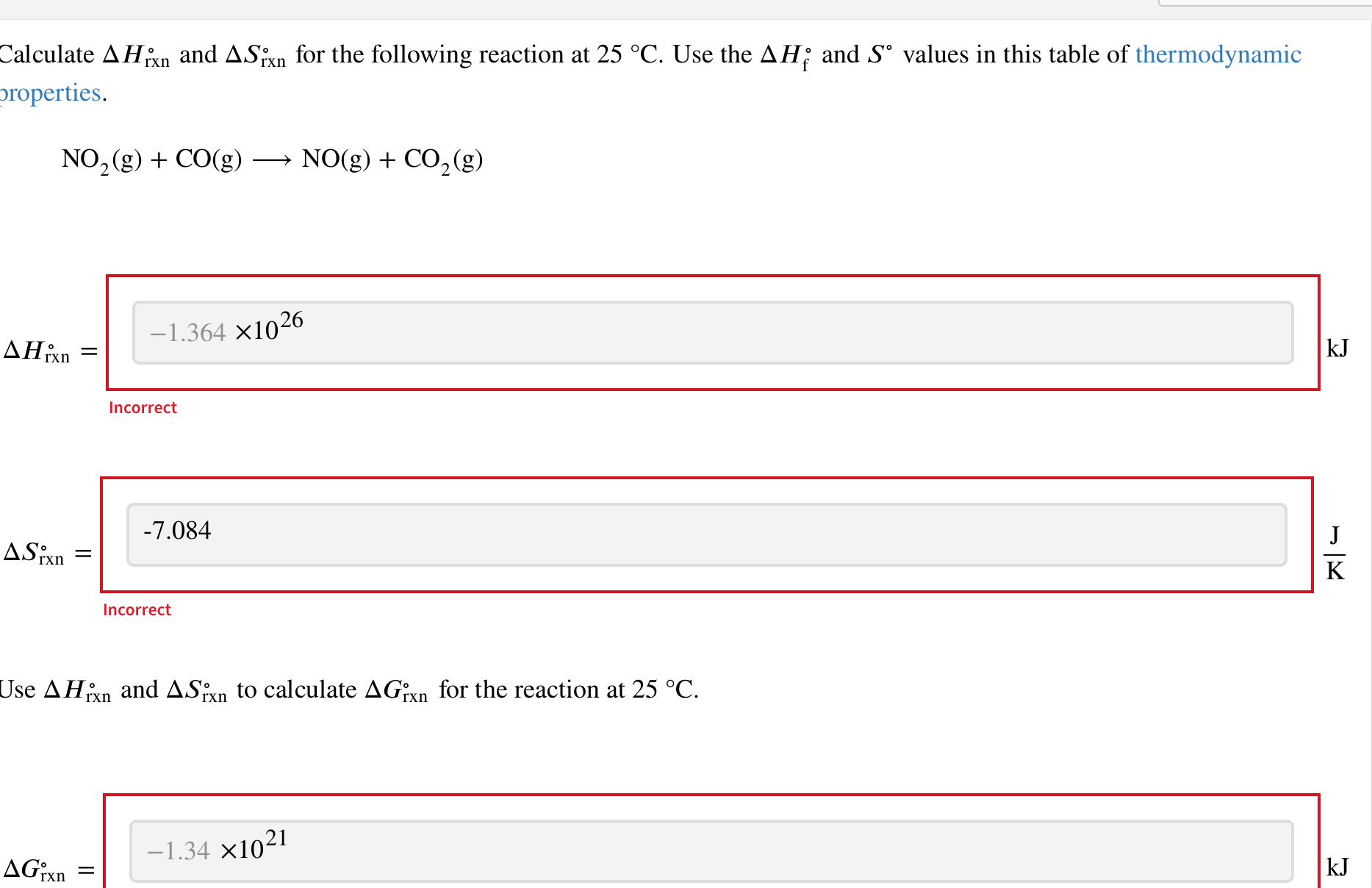 Solved Calculate Hrxn And Srxn For The Following Chegg