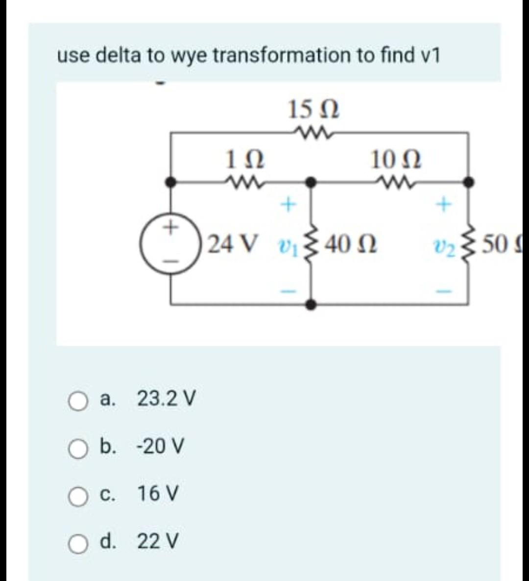 Solved Use Delta To Wye Transformation To Find V A V Chegg