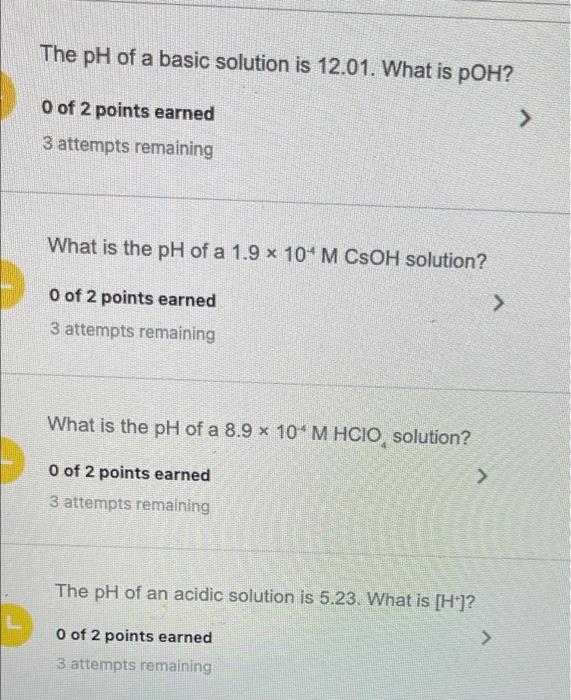 Solved L The Ph Of A Basic Solution Is What Is Poh Chegg