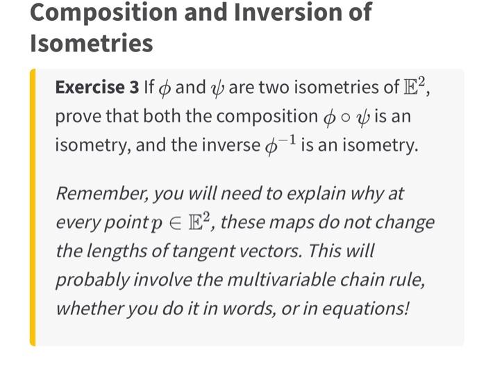 Solved Composition And Inversion Of Isometries Exercise If Chegg