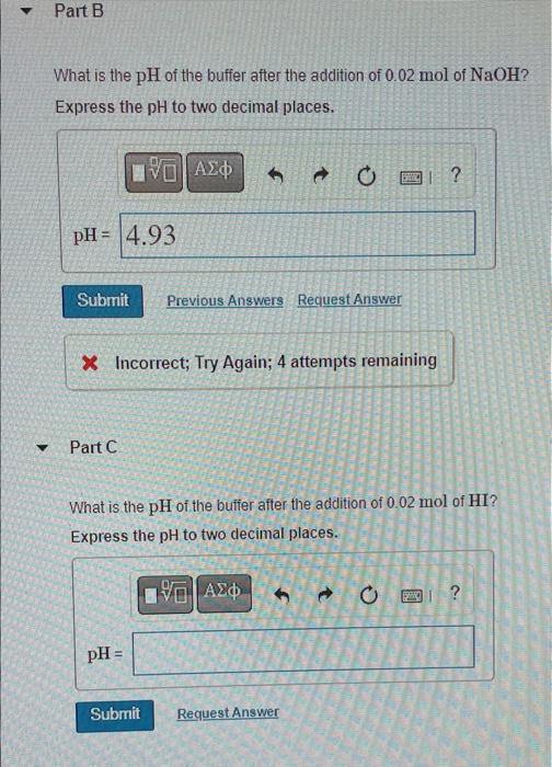 Solved Part A A Buffer Contains Mol Of Propionic Acid Chegg