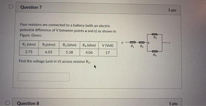 Solved Four Resistors Are Connected To A Battery With An Chegg