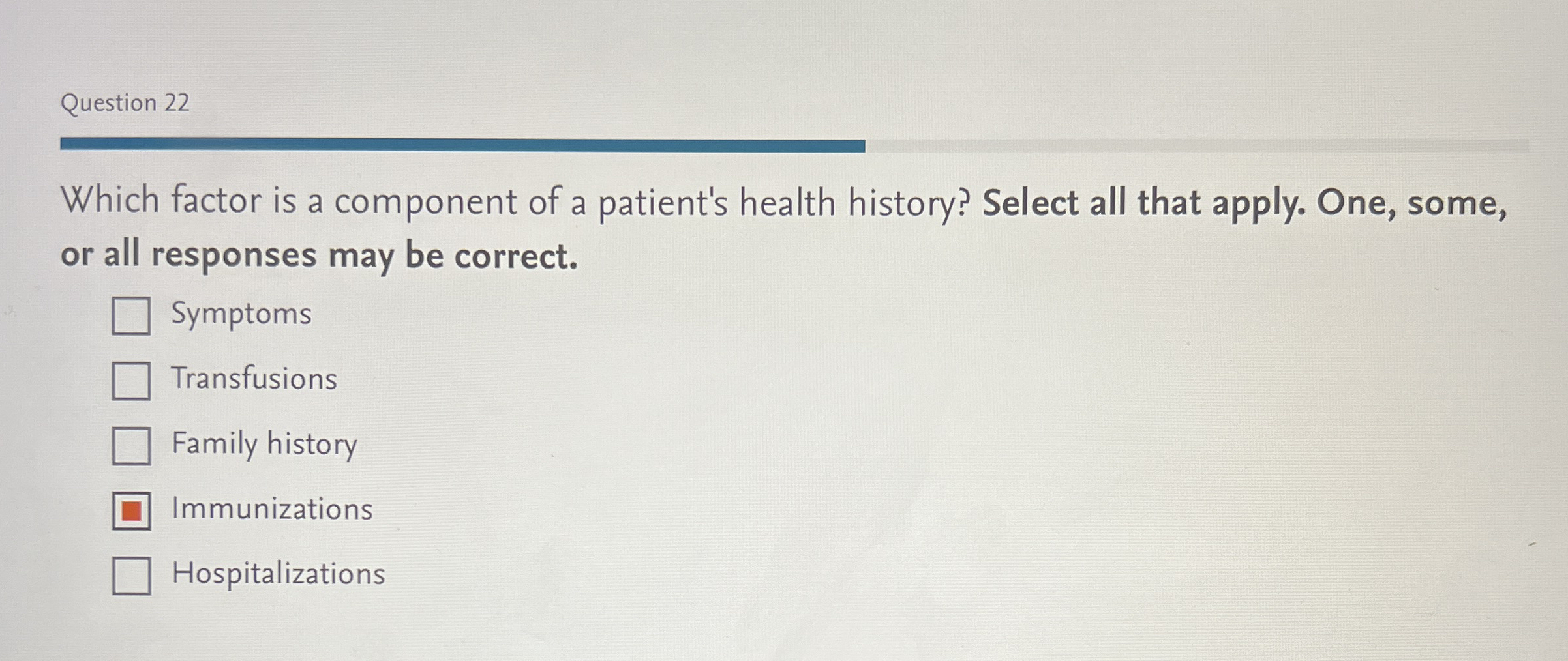 Solved Question 22Which Factor Is A Component Of A Patient S Chegg