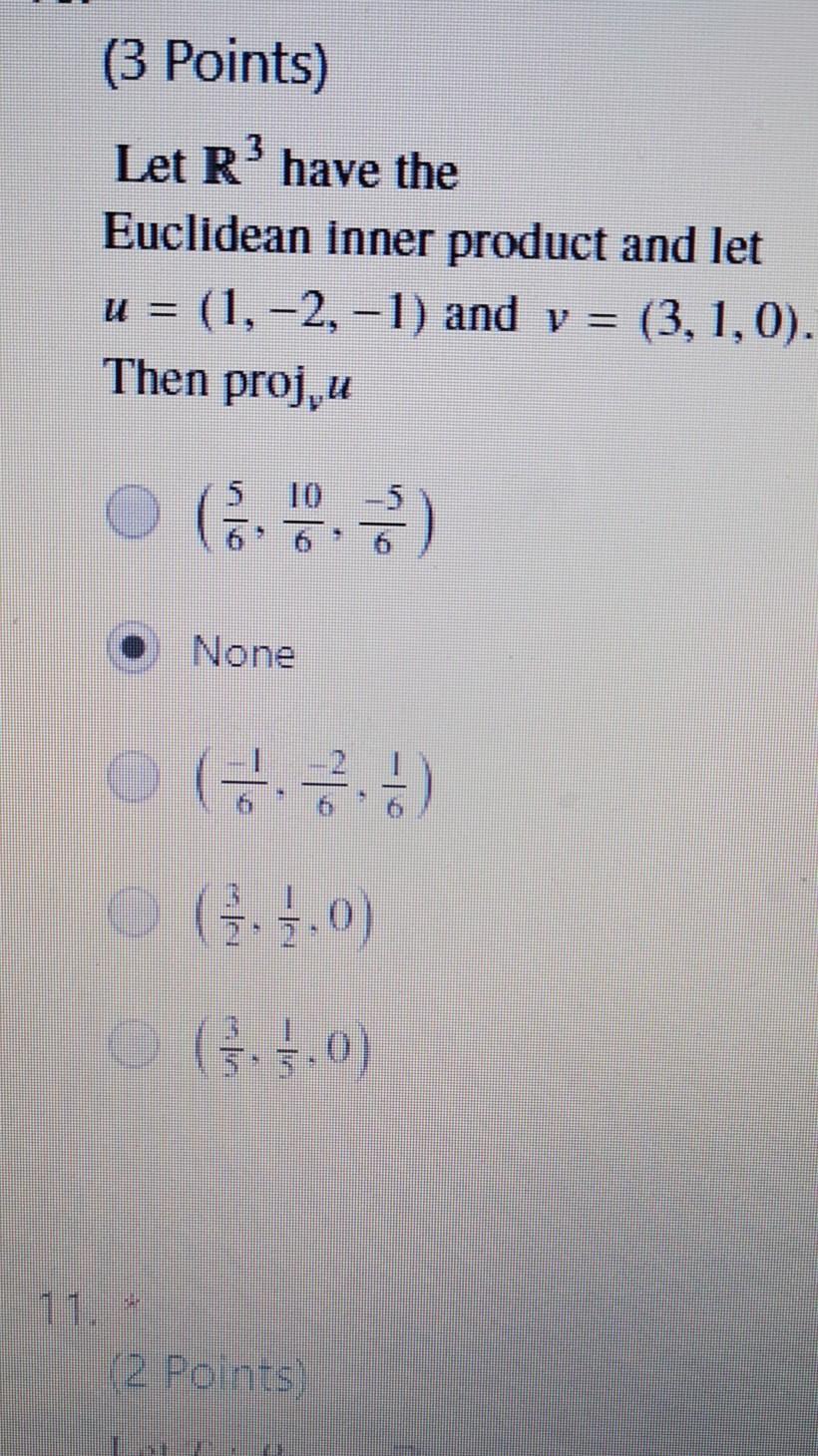 Solved 3 Points Let R Have The Euclidean Inner Product Chegg