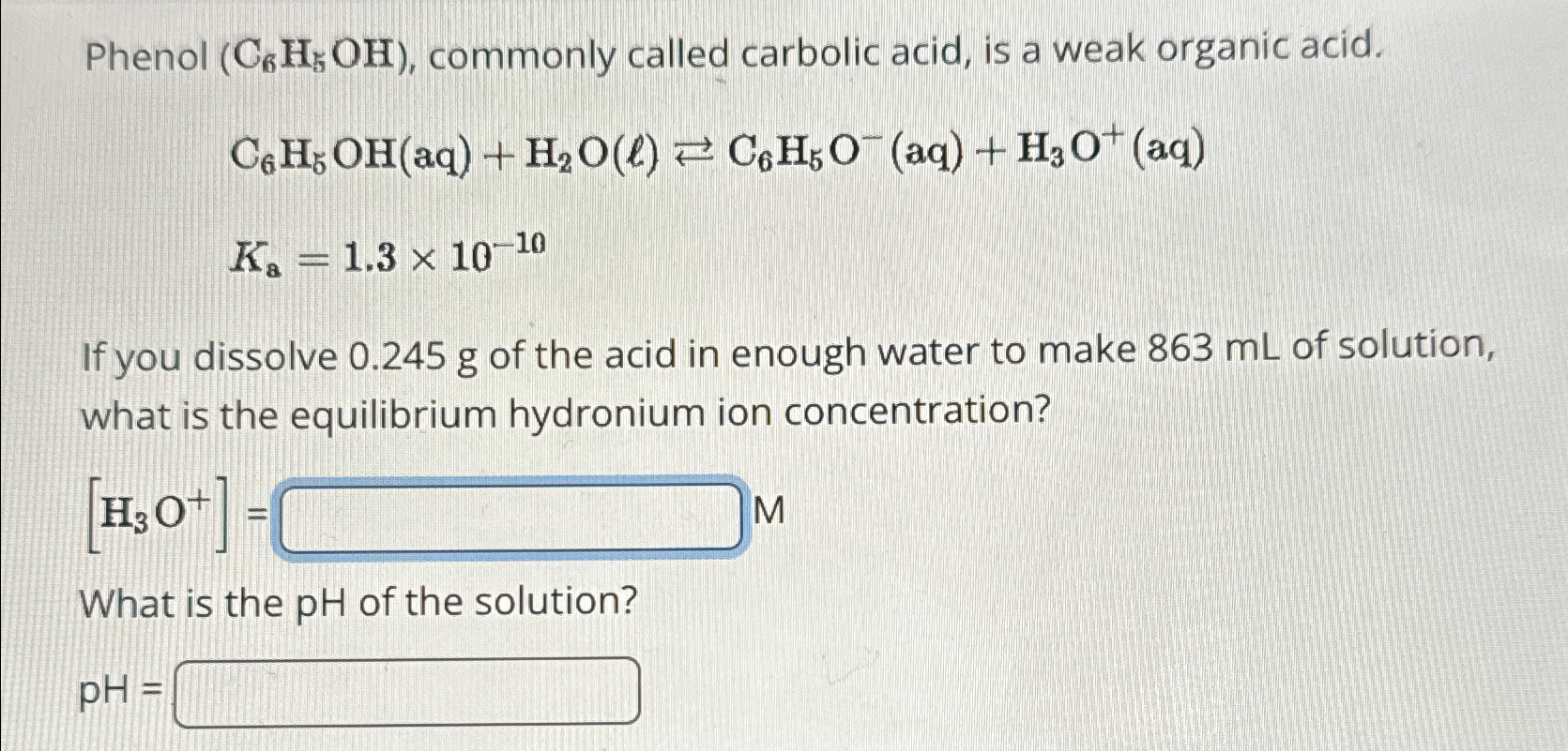 Solved Phenol C6H5OH Commonly Called Carbolic Acid Is A Chegg