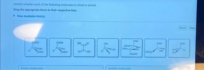 Solved Identify Whether Each Of The Following Molecules I