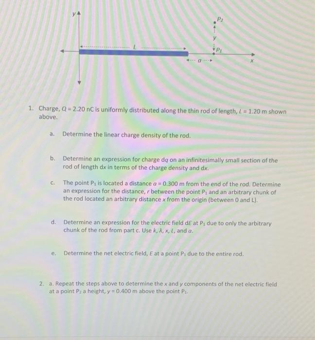 Solved Charge Q Nc Is Uniformly Distributed Along Chegg