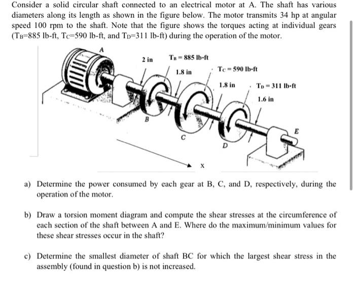 Solved Consider A Solid Circular Shaft Connected To An Chegg