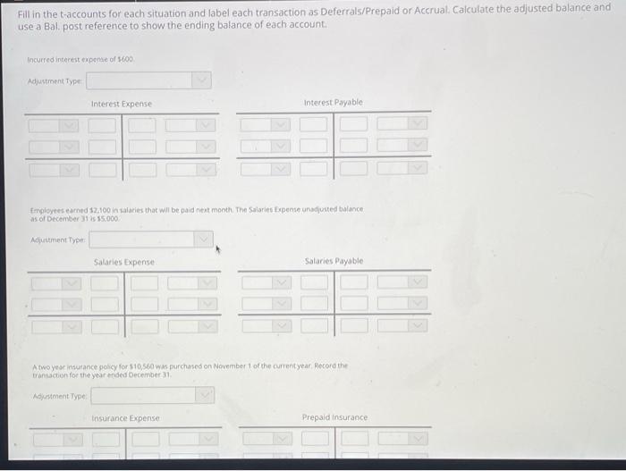 Solved Fill In The T Accounts For Each Situation And Label Chegg