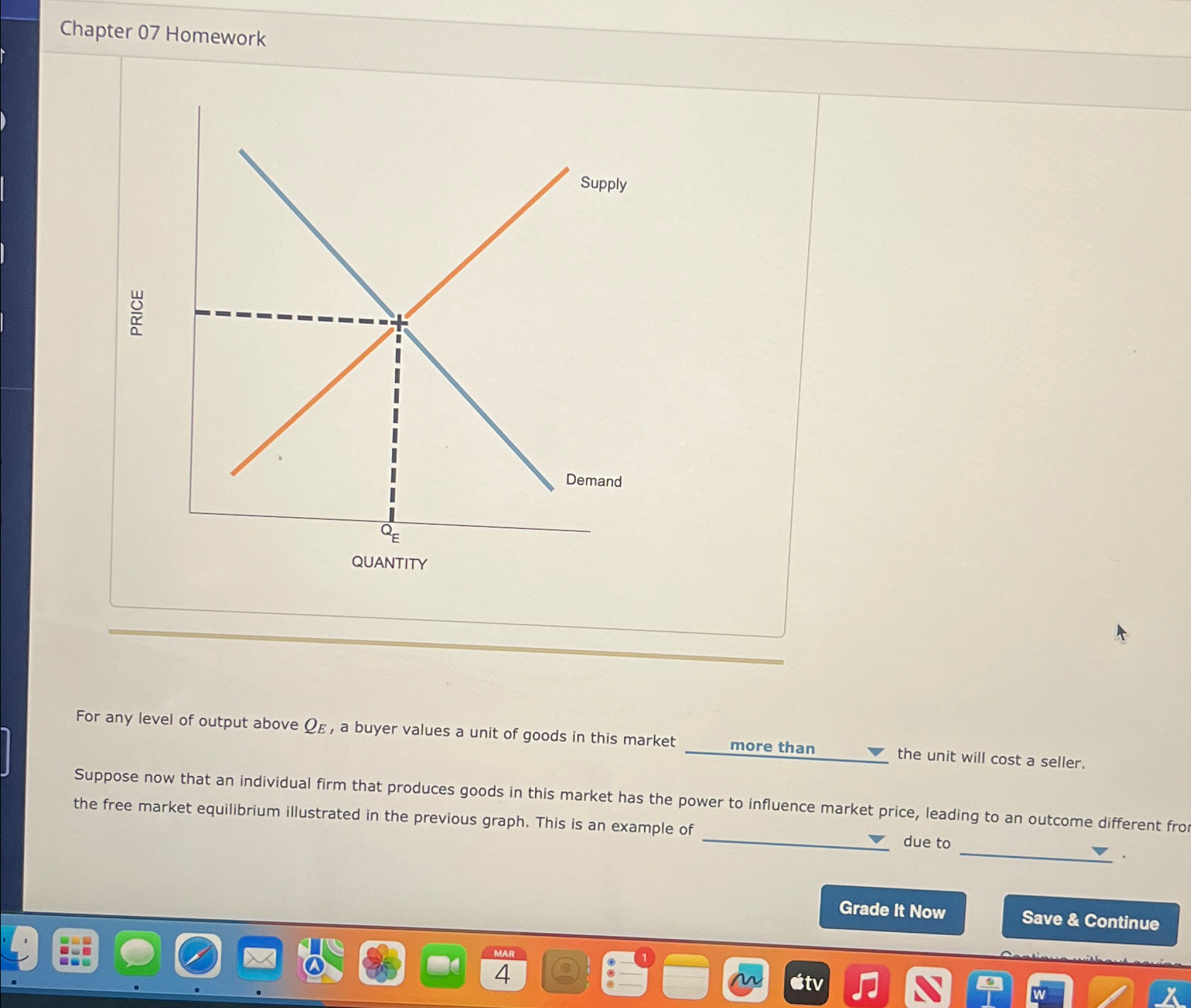 Solved Chapter Homeworkfor Any Level Of Output Above Qe Chegg