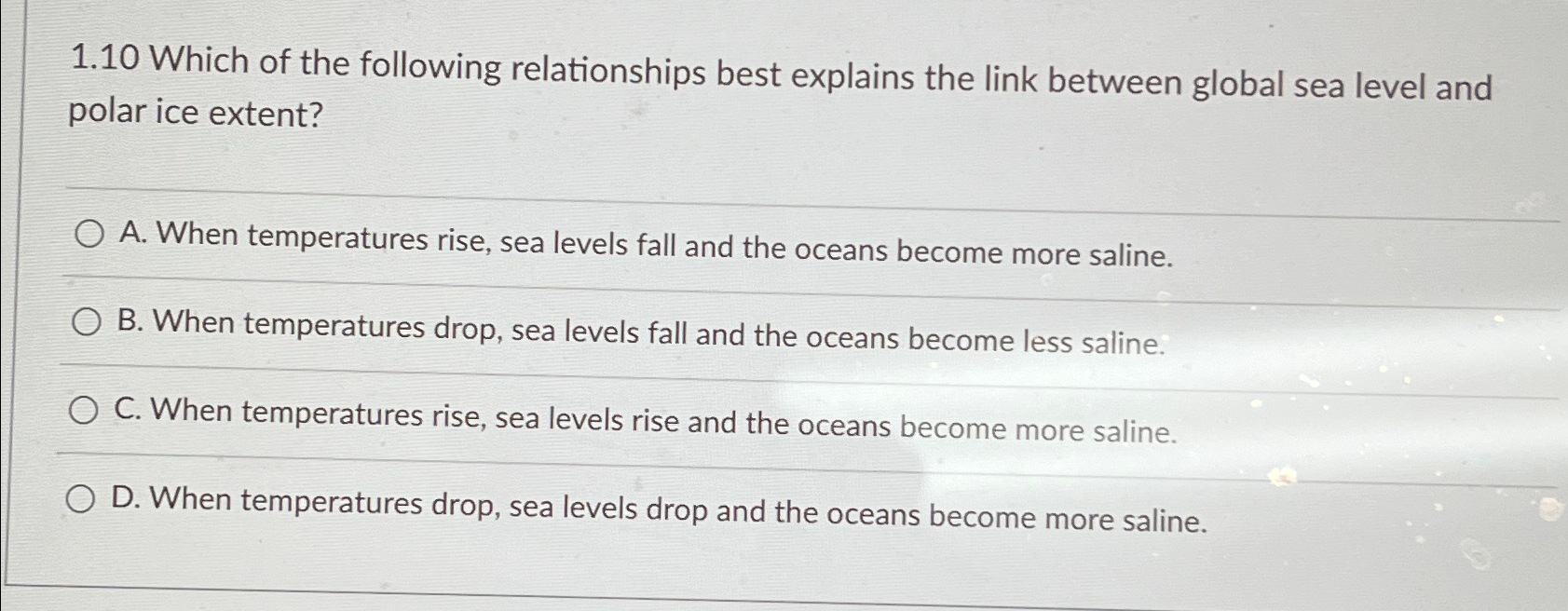 Solved Which Of The Following Relationships Best Chegg