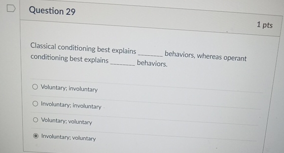 Solved Question 291 PtsClassical Conditioning Best Explains Chegg