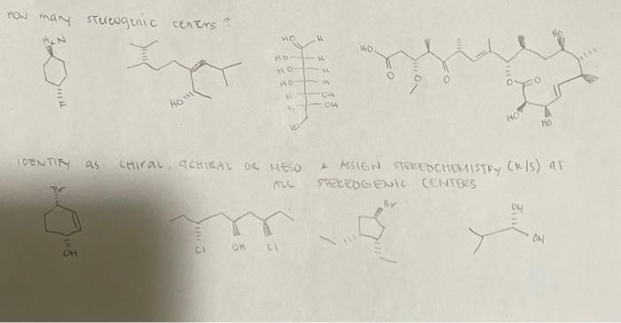 Solved How Many Stereogenic Centers Identify As Chegg